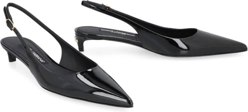 Dolce & Gabbana Puntige Neus Leren Slingback Pumps Black Dames