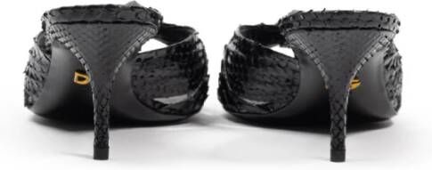 Dolce & Gabbana Python Leren Ciabatta Sandalen Black Dames