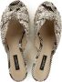 Dolce & Gabbana Python Leren Knotted Sandalen Beige Dames - Thumbnail 5