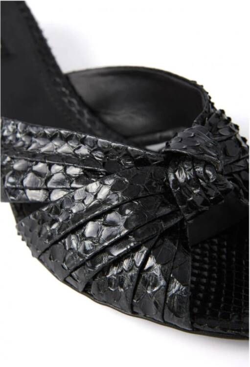 Dolce & Gabbana Python Leren Knotted Sandalen Black Dames