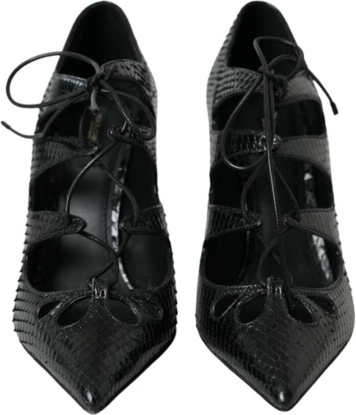 Dolce & Gabbana Python Leren Mary Jane Pumps Schoenen Black Dames