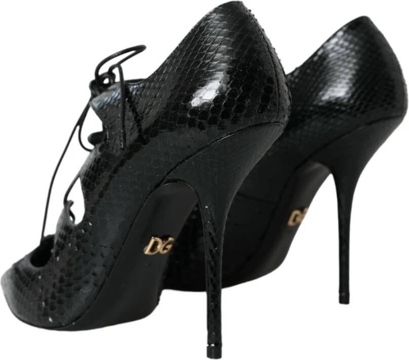 Dolce & Gabbana Python Leren Mary Jane Pumps Schoenen Black Dames