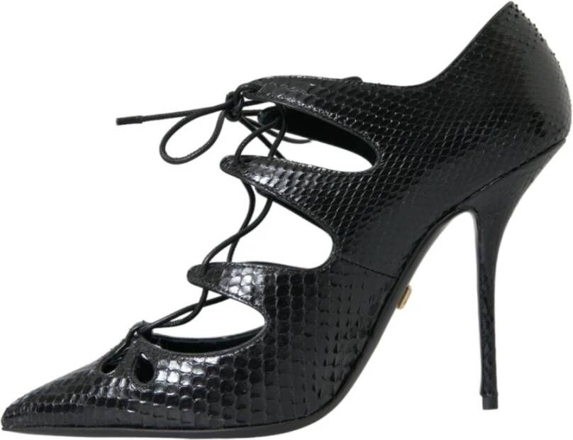 Dolce & Gabbana Python Leren Mary Jane Pumps Schoenen Black Dames