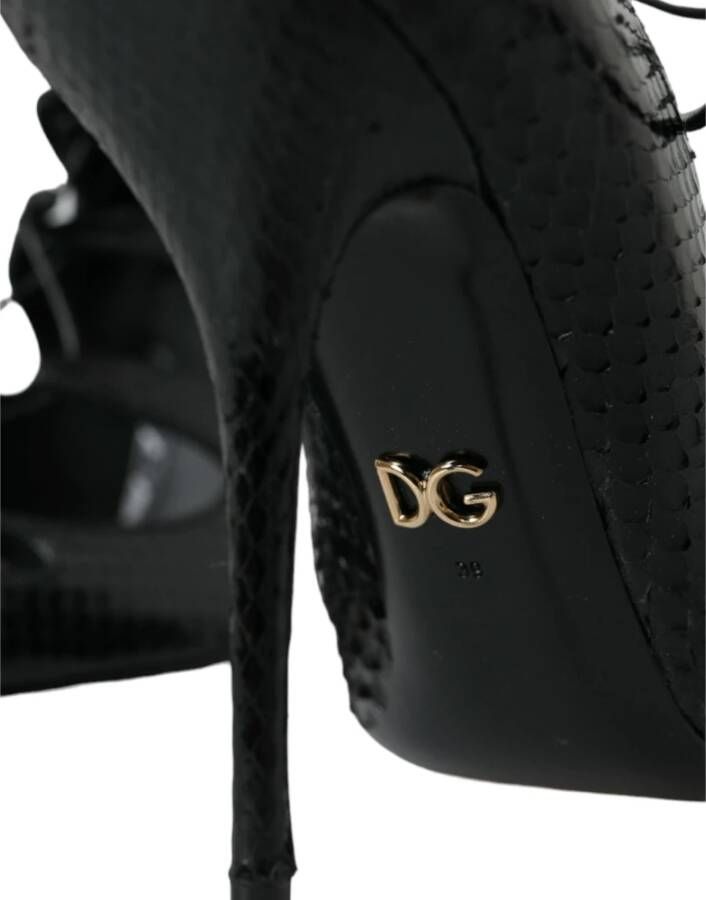 Dolce & Gabbana Python Leren Mary Jane Pumps Schoenen Black Dames