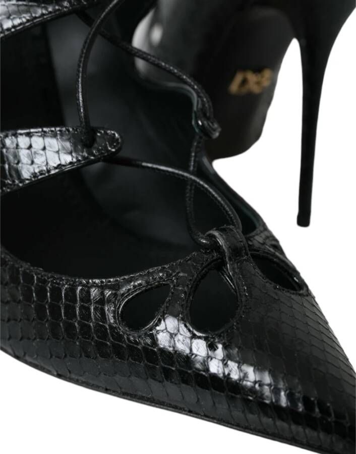 Dolce & Gabbana Python Leren Mary Jane Pumps Schoenen Black Dames