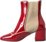 Dolce & Gabbana Rode Beige Leren Versierde Mid Calf Laarzen Red Dames - Thumbnail 5