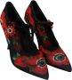 Dolce & Gabbana Rode Bloemen Kristal Mary Janes Pumps Multicolor Dames - Thumbnail 5