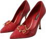 Dolce & Gabbana Rode Devotie Leren Hakken Pumps Schoenen Red Dames - Thumbnail 3