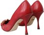 Dolce & Gabbana Rode Devotie Leren Hakken Pumps Schoenen Red Dames - Thumbnail 4