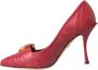 Dolce & Gabbana Rode Devotie Leren Hakken Pumps Schoenen Red Dames - Thumbnail 5