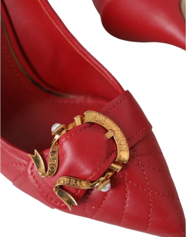 Dolce & Gabbana Rode Devotie Leren Hakken Pumps Schoenen Red Dames