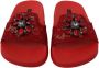 Dolce & Gabbana Rode Kant Kristal Sandalen Slides Red Dames - Thumbnail 15