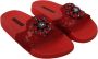 Dolce & Gabbana Rode Kant Kristal Sandalen Slides Red Dames - Thumbnail 17