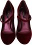 Dolce & Gabbana Rode Kristal Fluweel Mary Janes Hakken Red Dames - Thumbnail 7