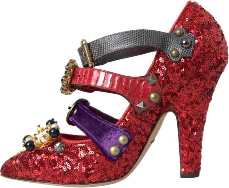 Dolce & Gabbana Rode Kristal Mary Jane Pumps Red Dames