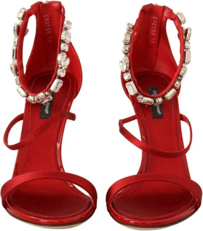 Dolce & Gabbana Rode Kristal Sandalen Red Dames