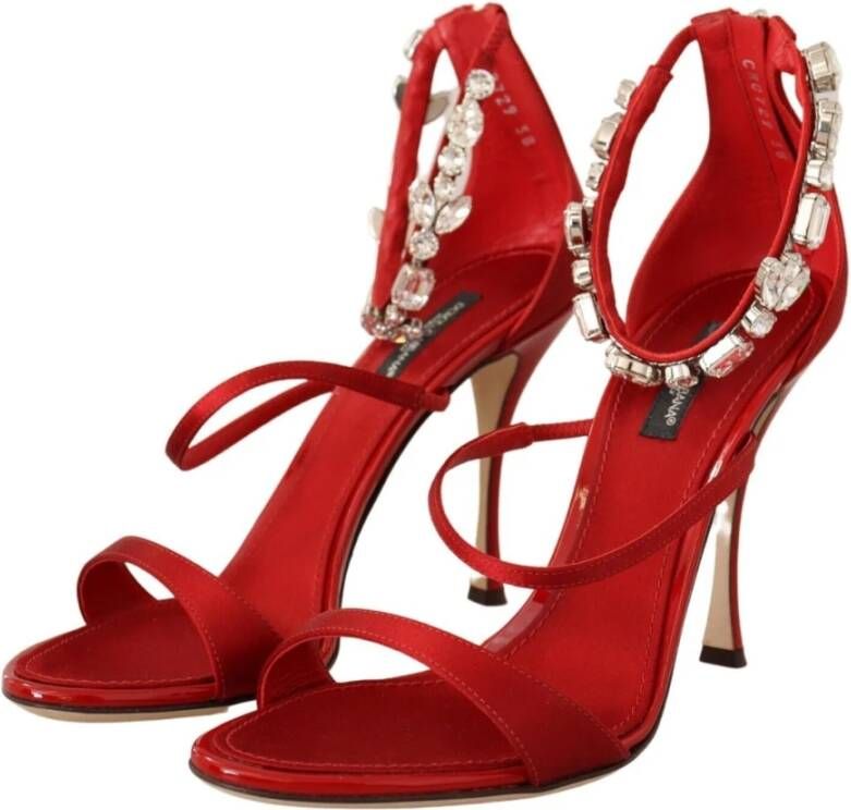 Dolce & Gabbana Rode Kristal Sandalen Red Dames