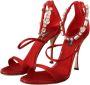 Dolce & Gabbana Kristal Enkelband Rode Sandalen Red Dames - Thumbnail 3