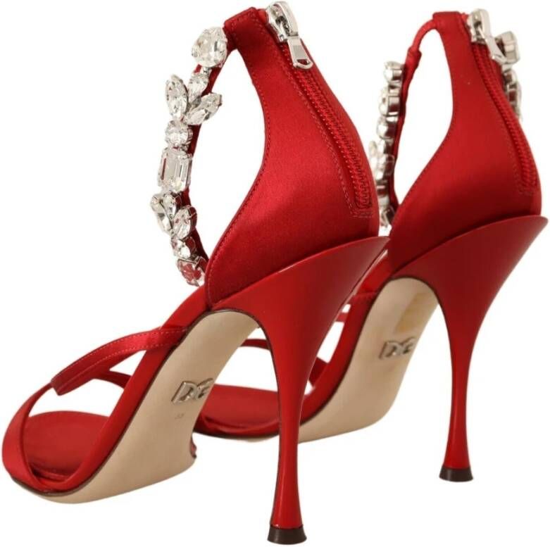 Dolce & Gabbana Rode Kristal Sandalen Red Dames