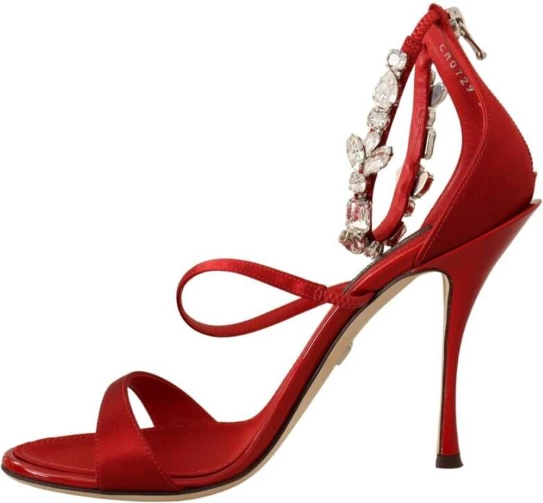 Dolce & Gabbana Rode Kristal Sandalen Red Dames