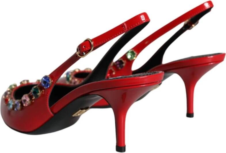 Dolce & Gabbana Rode Kristal Slingback Hakken Red Dames