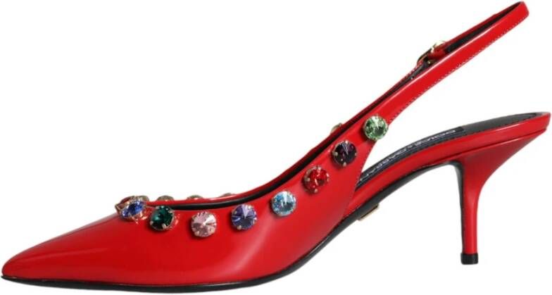 Dolce & Gabbana Rode Kristal Slingback Hakken Red Dames