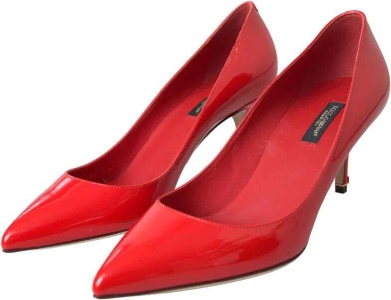 Dolce & Gabbana Rode Lakleren Kitten Heels Pumps Red Dames