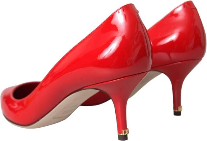 Dolce & Gabbana Rode Lakleren Kitten Heels Pumps Red Dames