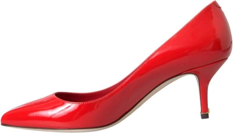 Dolce & Gabbana Rode Lakleren Kitten Heels Pumps Red Dames