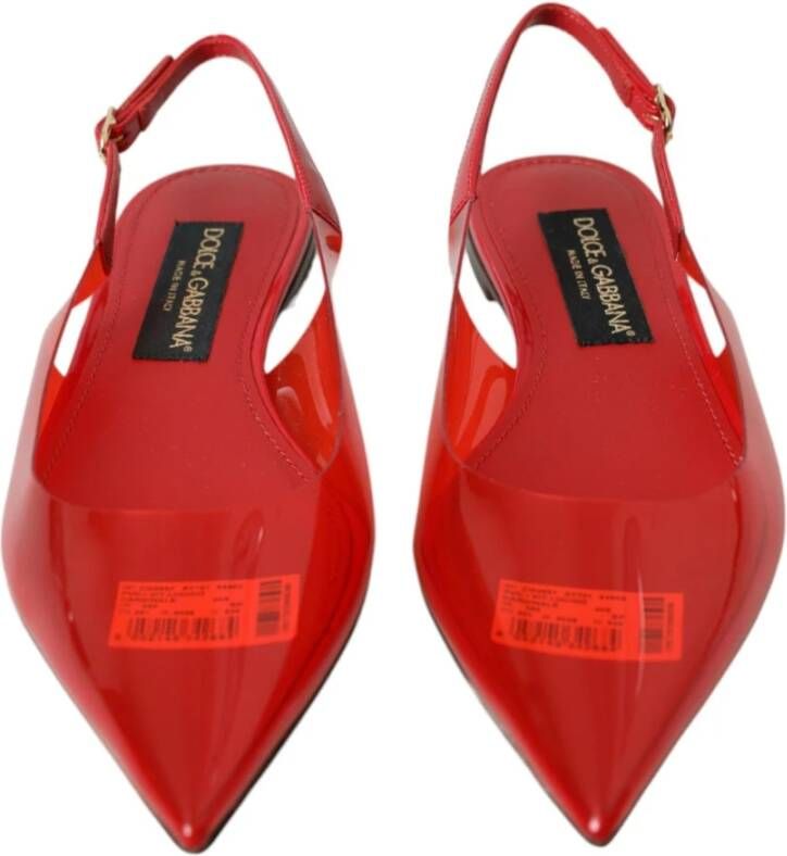 Dolce & Gabbana Rode Lakleren Slingback Flats Red Dames