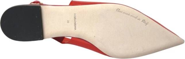 Dolce & Gabbana Rode Lakleren Slingback Flats Red Dames