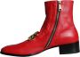 Dolce & Gabbana Rode Lamsvacht Leren Herenlaarzen Red Heren - Thumbnail 5