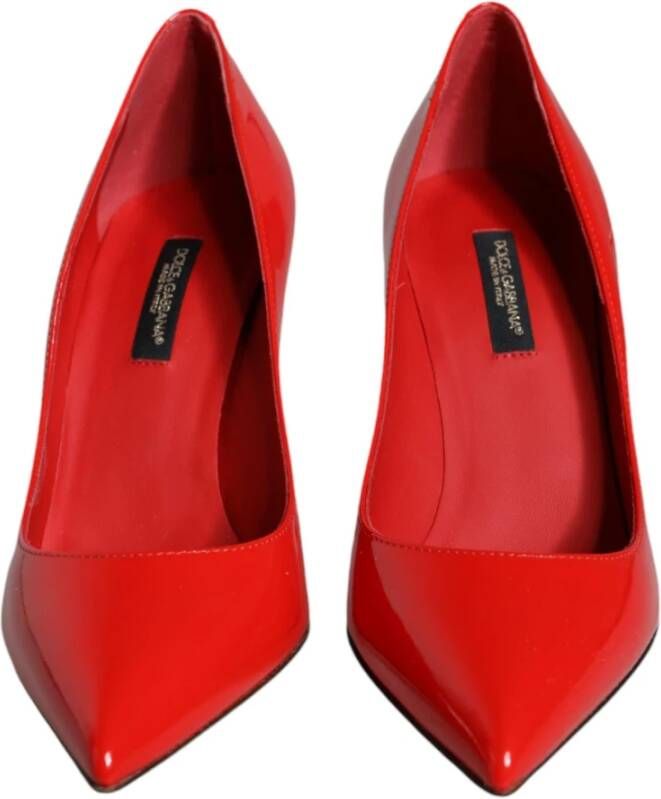 Dolce & Gabbana Rode Leren Hak Pumps Schoenen Red Dames