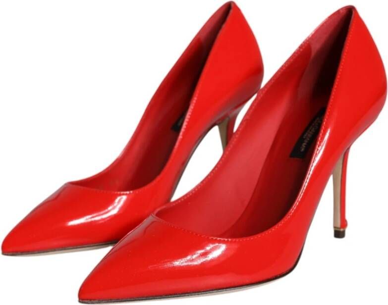 Dolce & Gabbana Rode Leren Hak Pumps Schoenen Red Dames