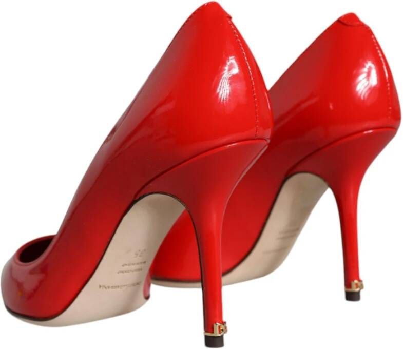 Dolce & Gabbana Rode Leren Hak Pumps Schoenen Red Dames