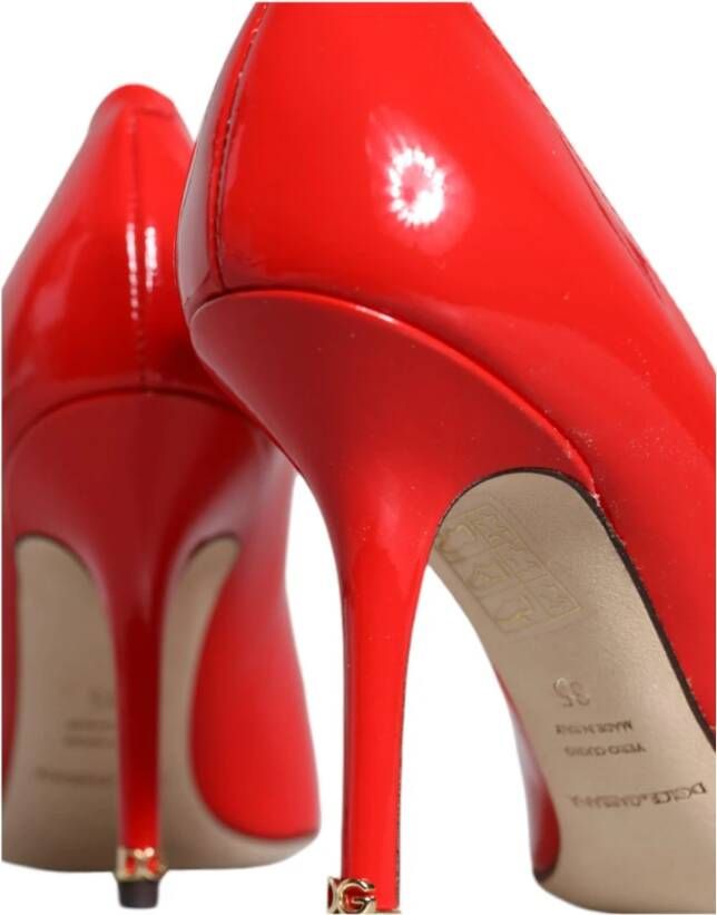 Dolce & Gabbana Rode Leren Hak Pumps Schoenen Red Dames