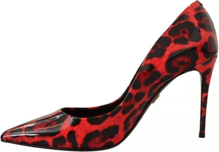 Dolce & Gabbana Rode Leren Kalbslederen Pumps Red Dames