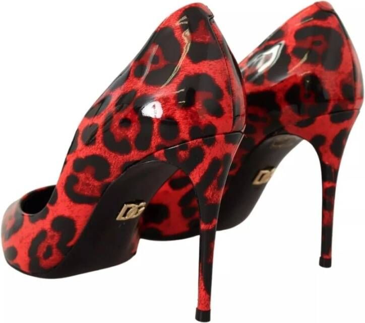 Dolce & Gabbana Rode Leren Kalbslederen Pumps Red Dames