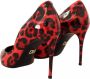 Dolce & Gabbana Rode Leren Kalbslederen Pumps Red Dames - Thumbnail 4