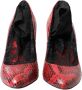 Dolce & Gabbana Rode Leren Kant Amandelvormige Pumps Multicolor Dames - Thumbnail 27