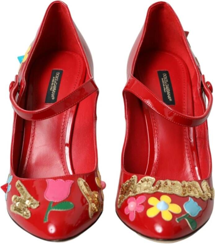 Dolce & Gabbana Rode Leren Mary Jane Pumps Red Dames