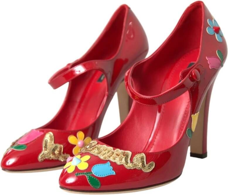 Dolce & Gabbana Rode Leren Mary Jane Pumps Red Dames