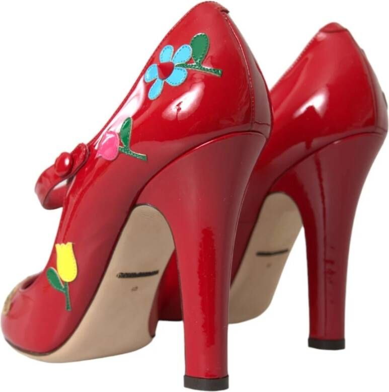 Dolce & Gabbana Rode Leren Mary Jane Pumps Red Dames