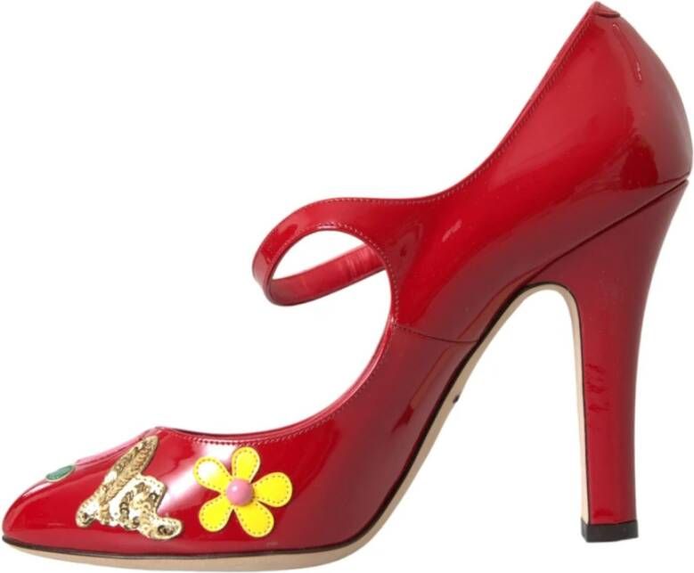 Dolce & Gabbana Rode Leren Mary Jane Pumps Red Dames