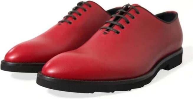 Dolce & Gabbana Rode leren Oxford-schoenen Elegante stijl Red Heren