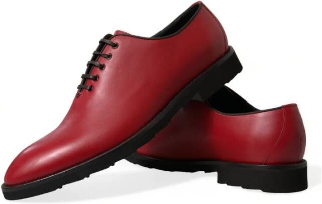 Dolce & Gabbana Rode leren Oxford-schoenen Elegante stijl Red Heren