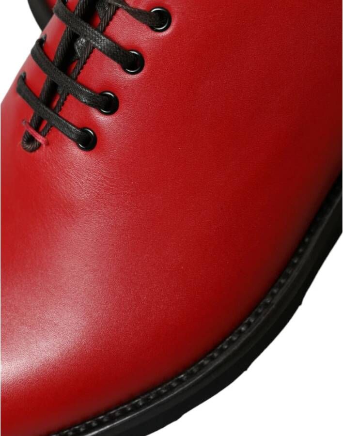 Dolce & Gabbana Rode leren Oxford-schoenen Elegante stijl Red Heren