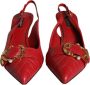 Dolce & Gabbana Rode Leren Slingback Hakken met Gesp Red Dames - Thumbnail 2