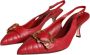 Dolce & Gabbana Rode Leren Slingback Hakken met Gesp Red Dames - Thumbnail 3