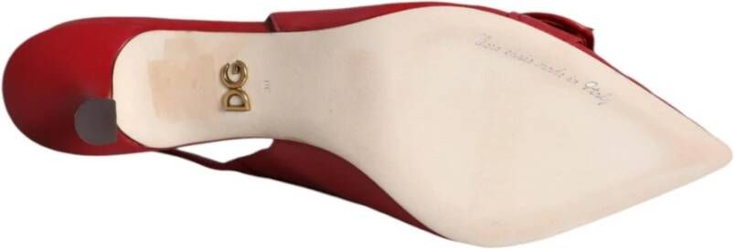 Dolce & Gabbana Rode Leren Slingback Hakken met Gesp Red Dames